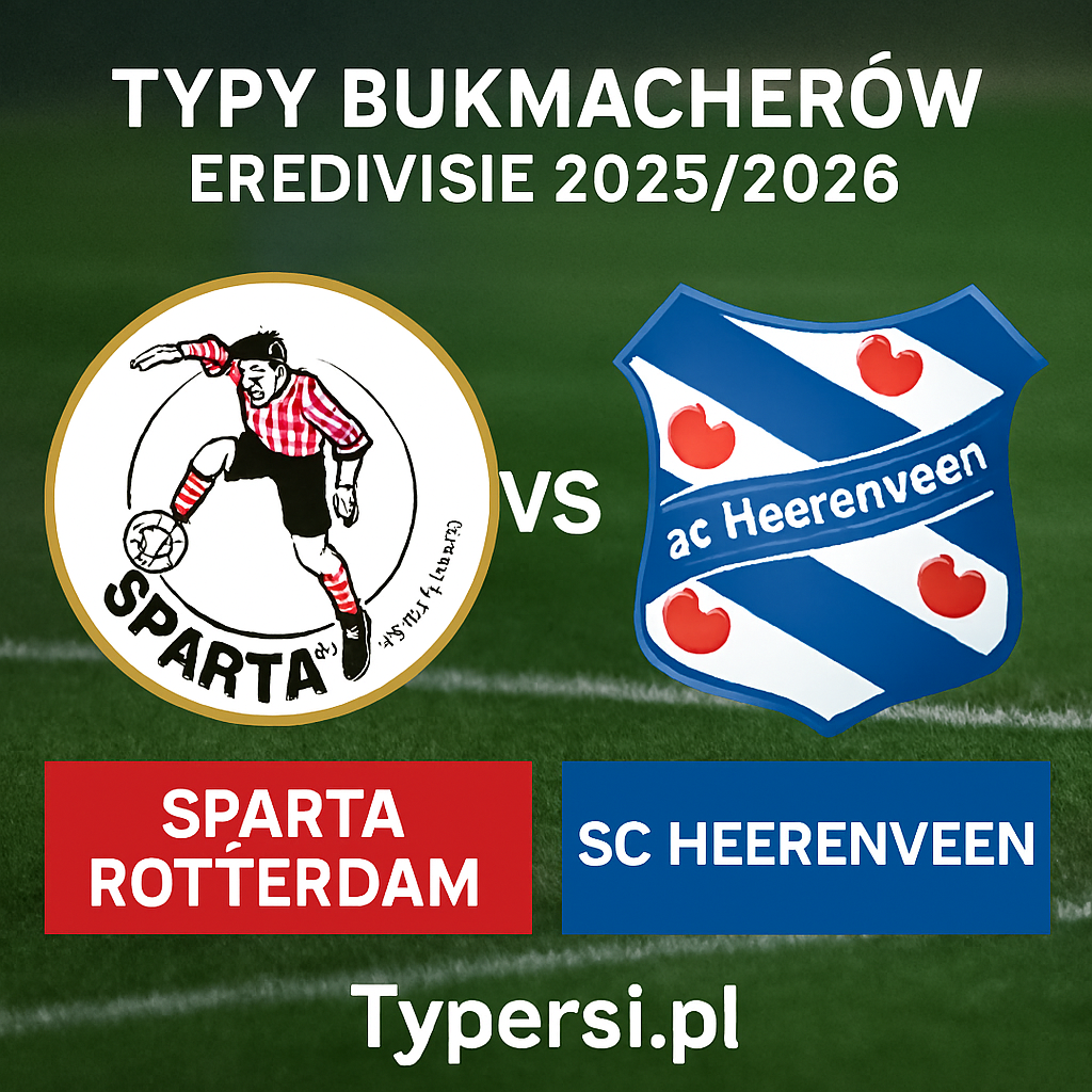Typy bukmacherów Eredivisie 2025/2026: Sparta Rotterdam vs SC Heerenveen - 16 kolejka